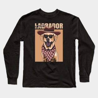 Yellow Cowboy Labrador Long Sleeve T-Shirt